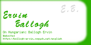 ervin ballogh business card